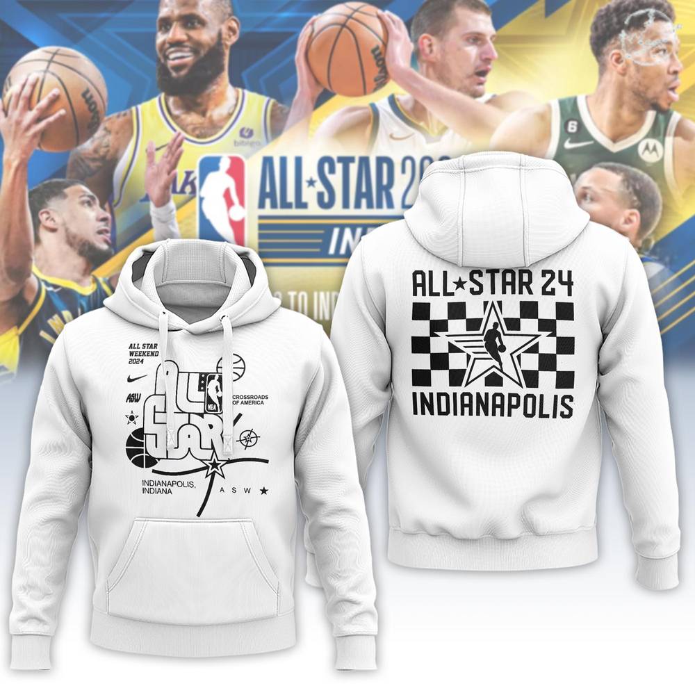 NBA All Star 2024 Indianapolis White Hoodie