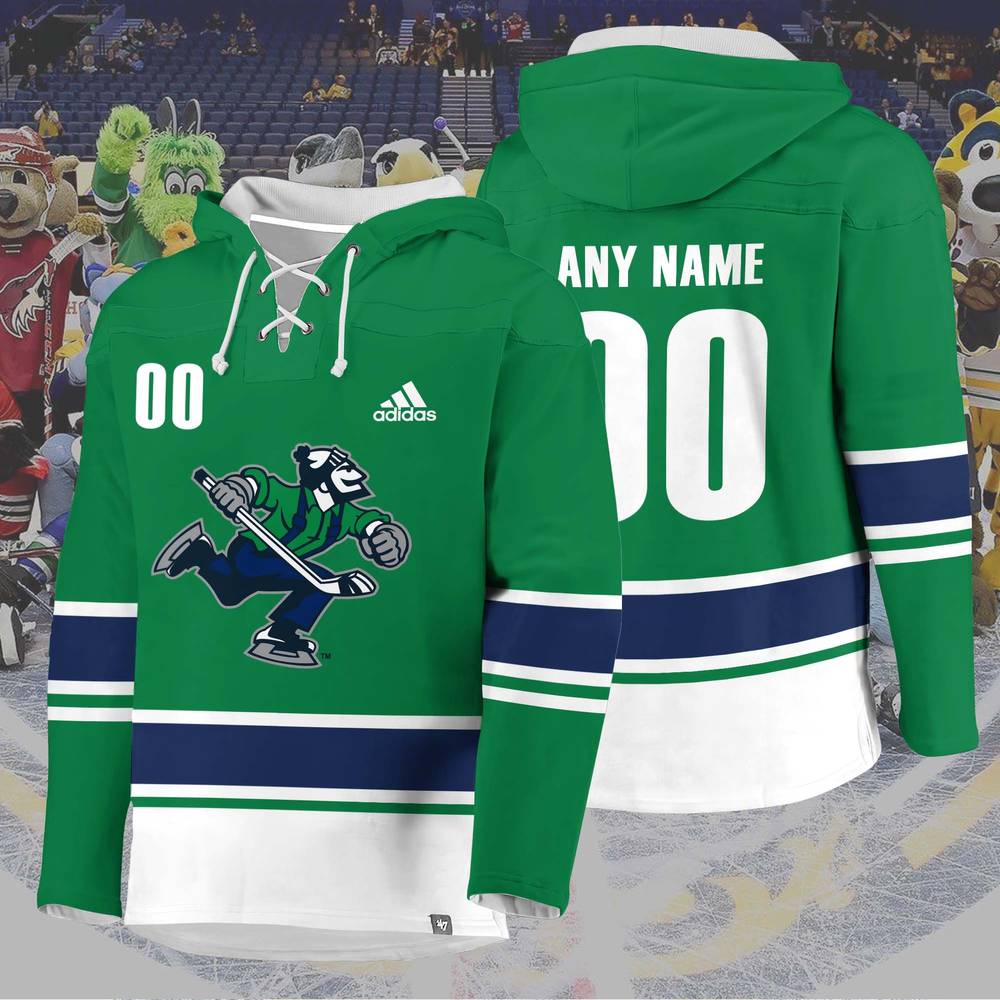 Abbotsford Canucks AHL Jersey 2024 Green Lace Up Hoodie