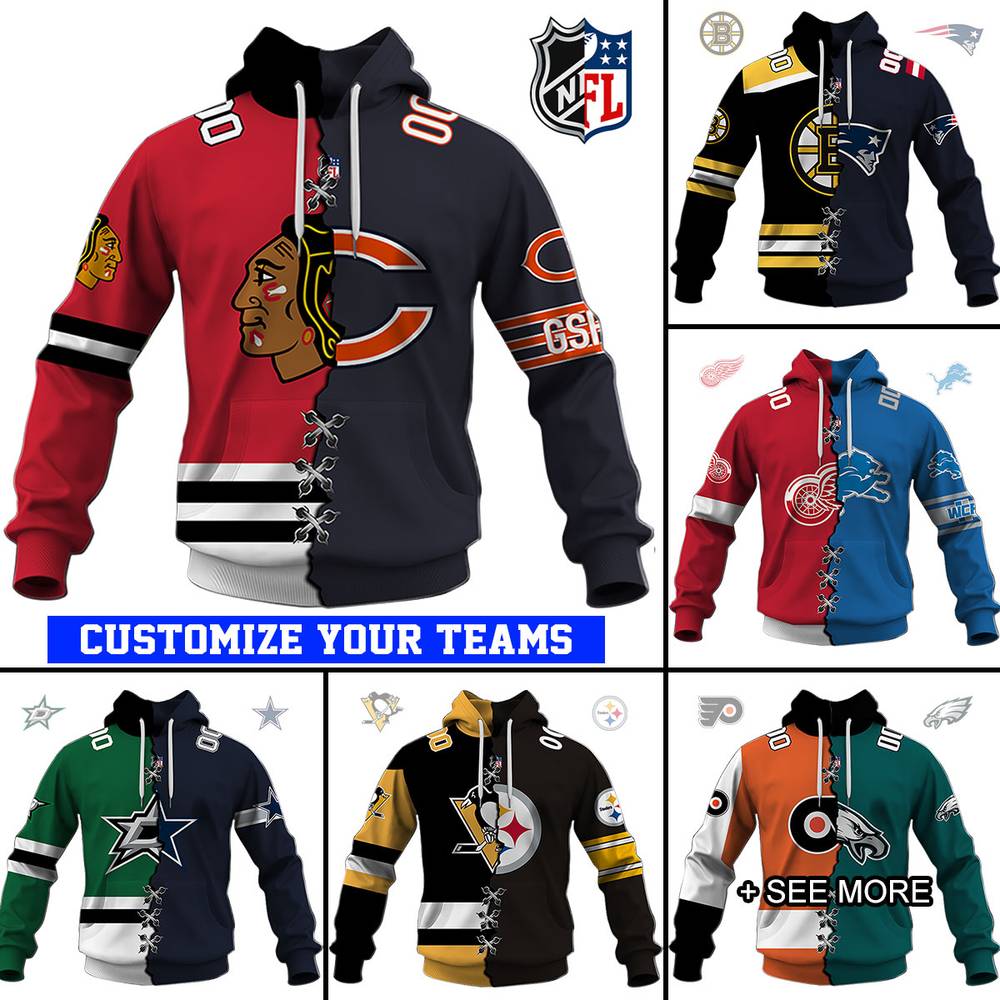 Mix Teams NHL x NFL Select Any 2 Teams to Mix and Match!