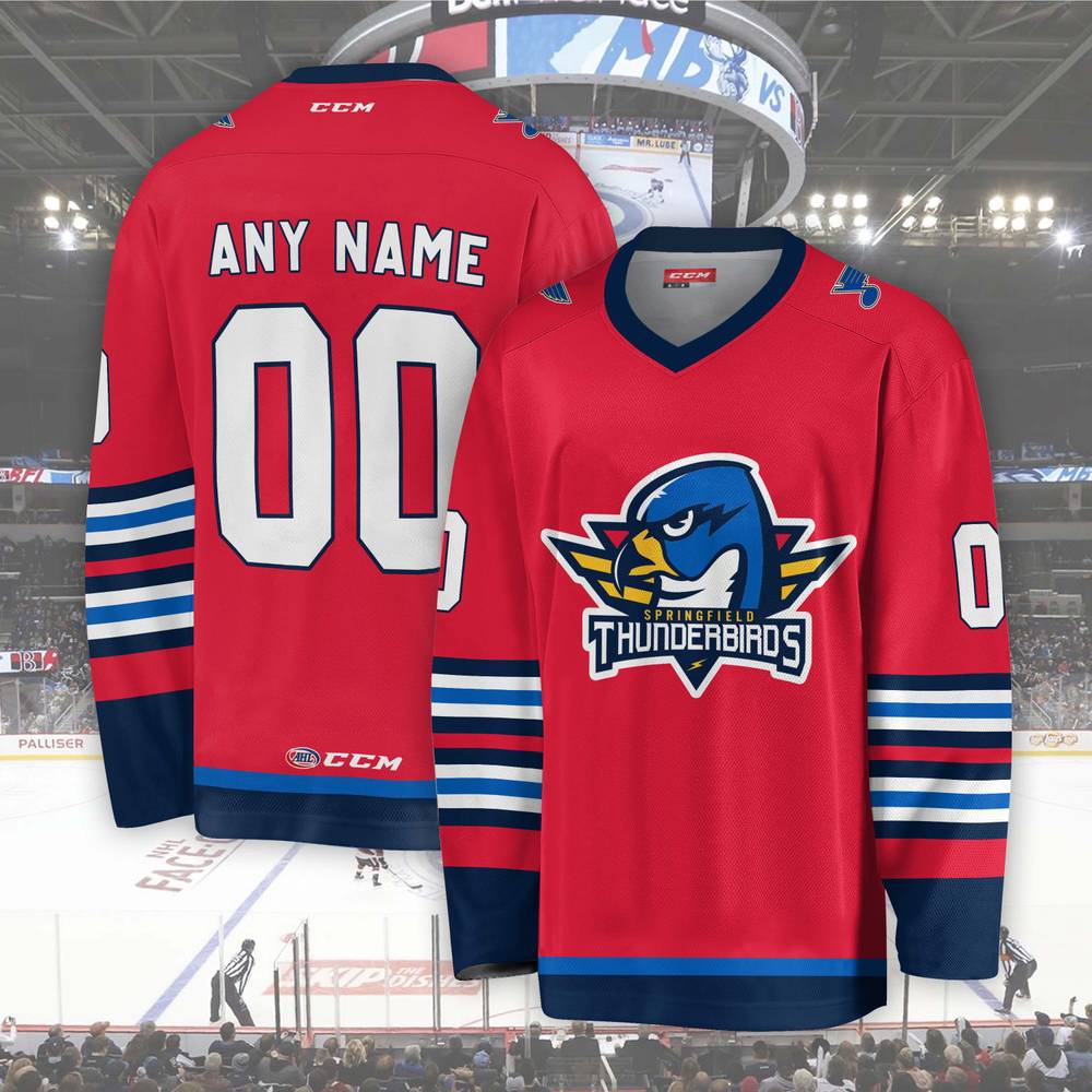 Springfield Thunderbirds AHL 2024 Red Hockey Jersey