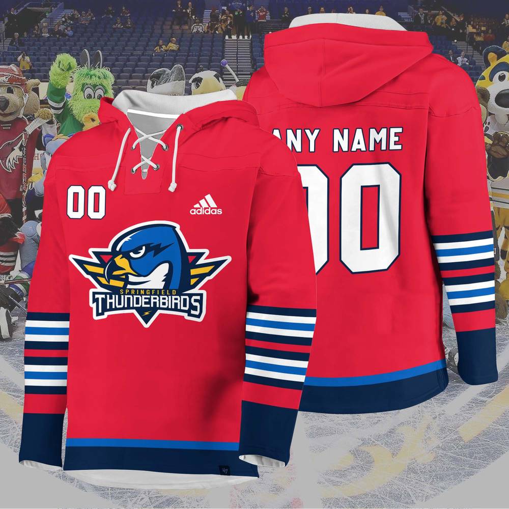 Springfield Thunderbirds AHL Jersey 2024 Red Lace Up Hoodie