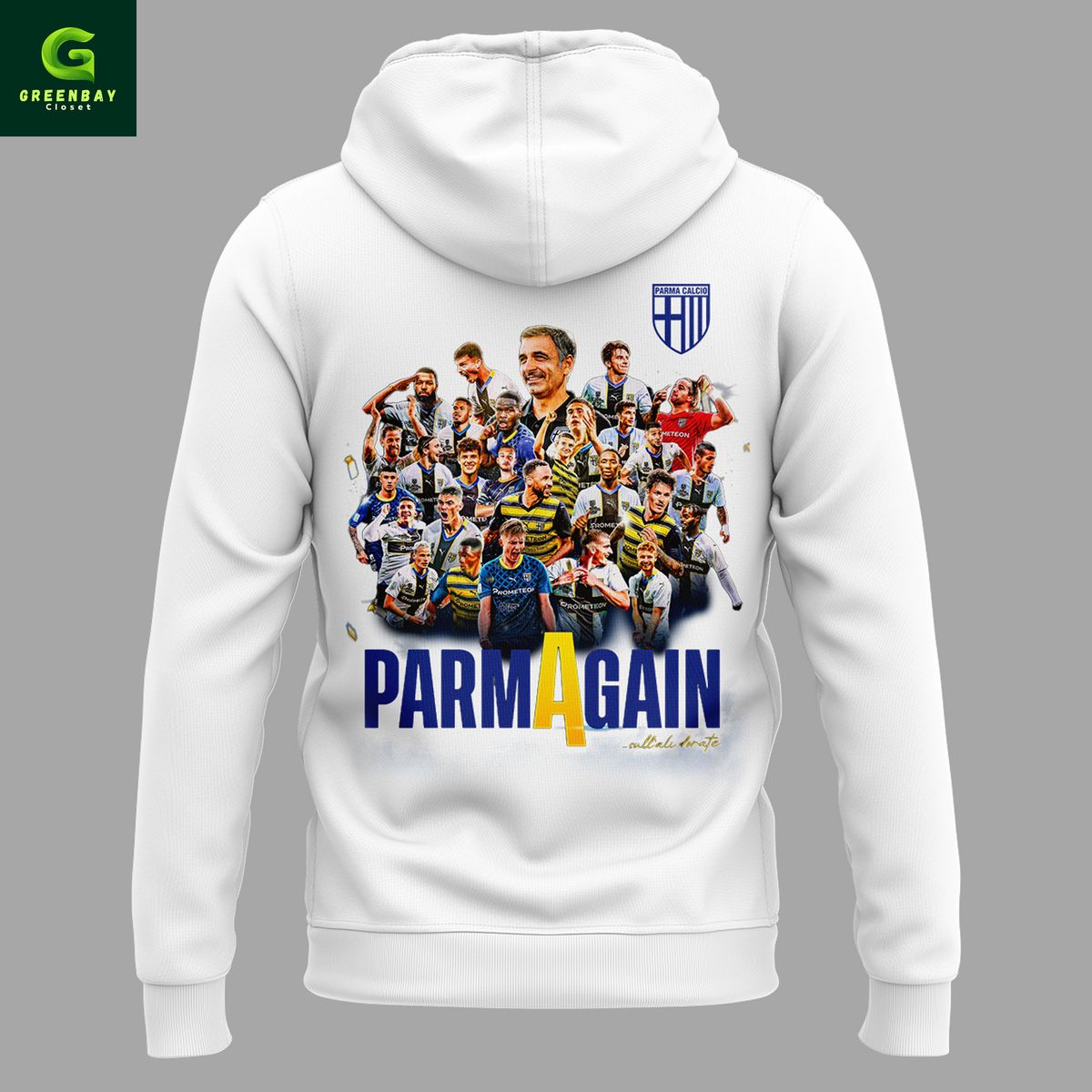 Free Shipping Felpa Parma Calcio 1913 white hoodie
