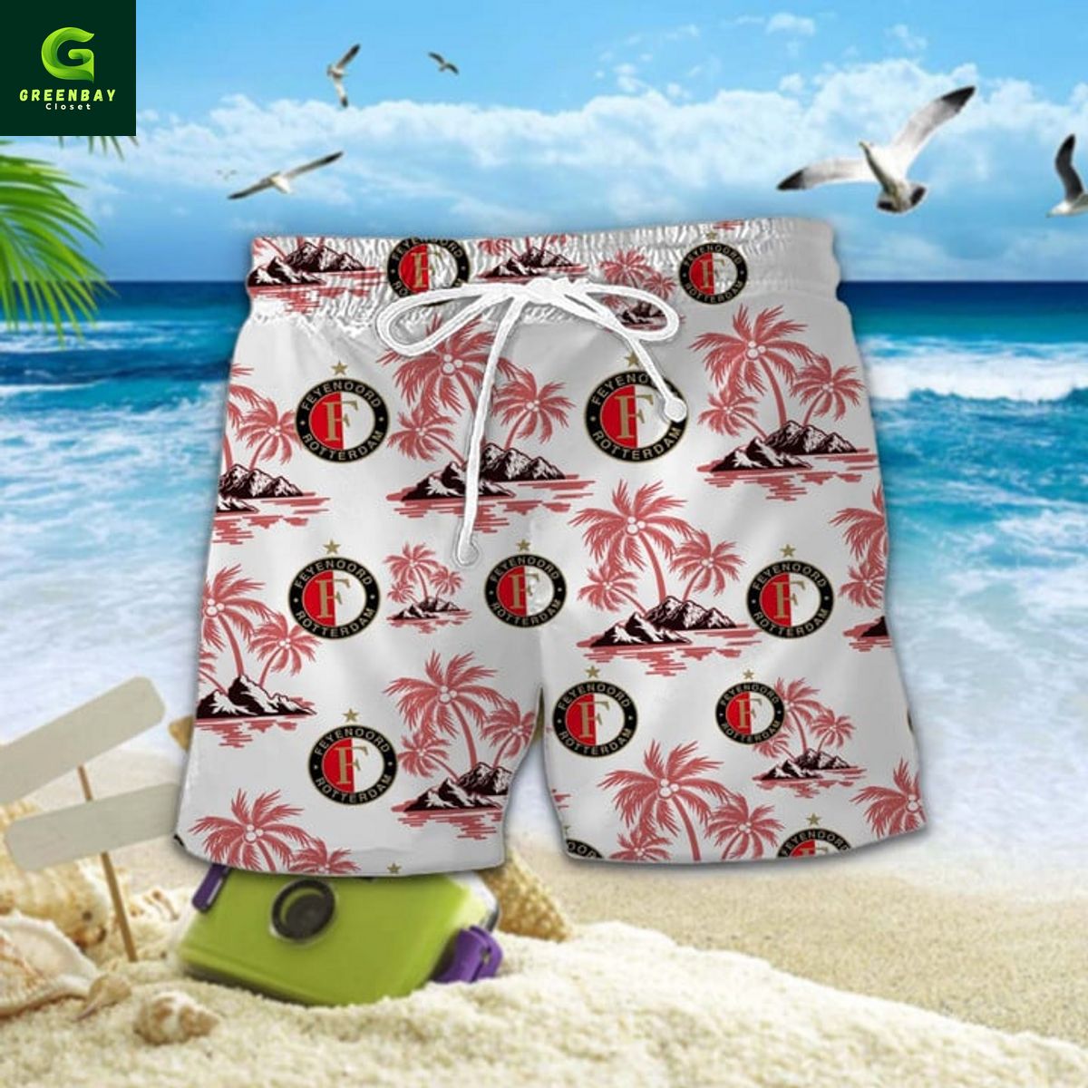 Feyenoord Rotterdam Eredivisie Hawaiian Shirt And Short Feyenoord Rotterdam Eredivisie Hawaiian Shirt And Short