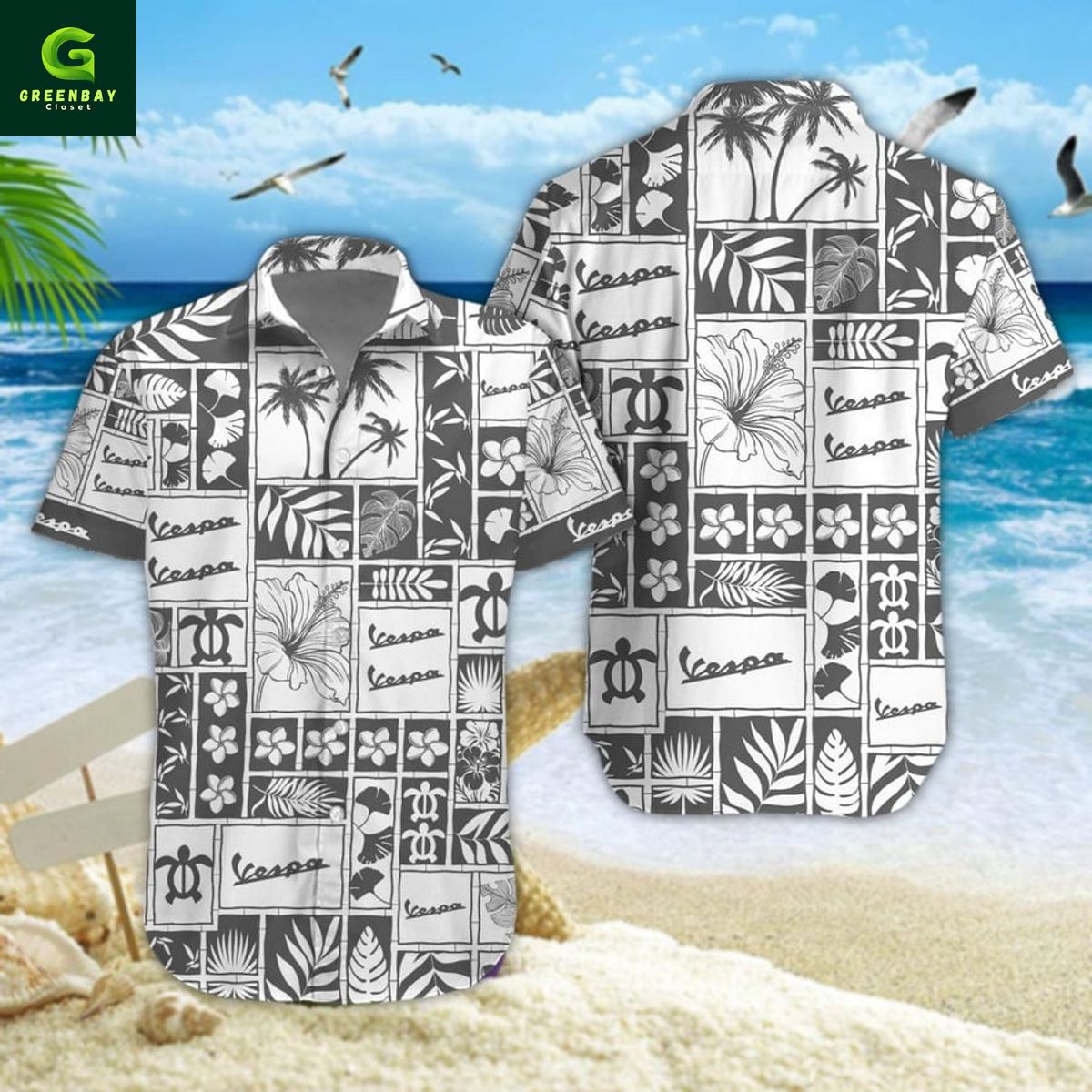 Vespa Tropical Summer Hawaiian Shirt Vespa Tropical Summer Hawaiian Shirt