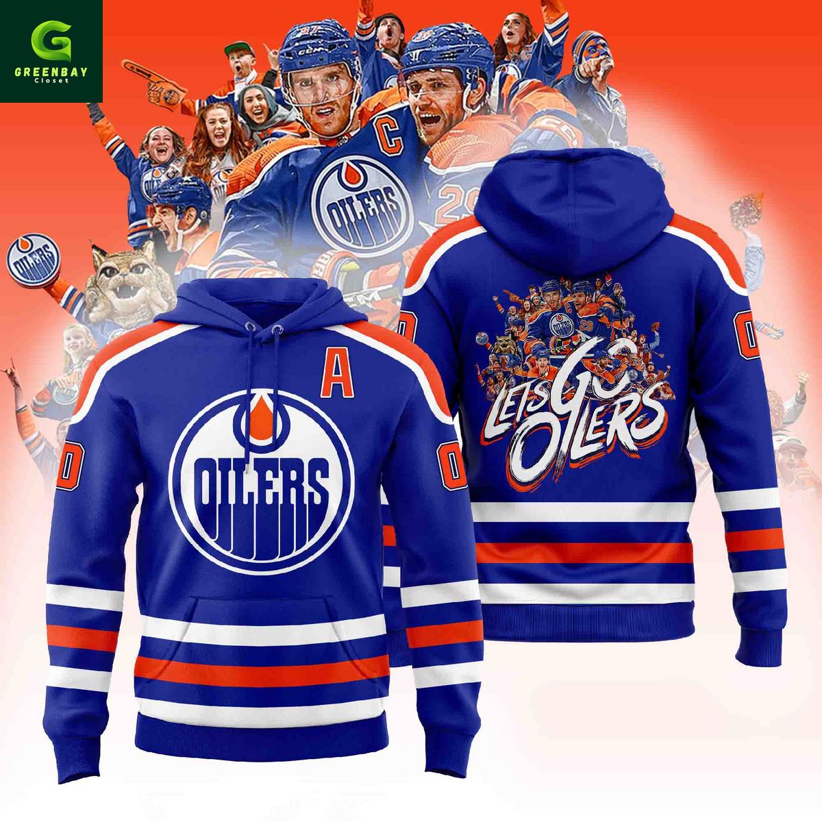 Edmonton Oilers NHL Lets Go Oilers Custom Number Hoodie Edmonton Oilers NHL Lets Go Oilers Custom Number Hoodie