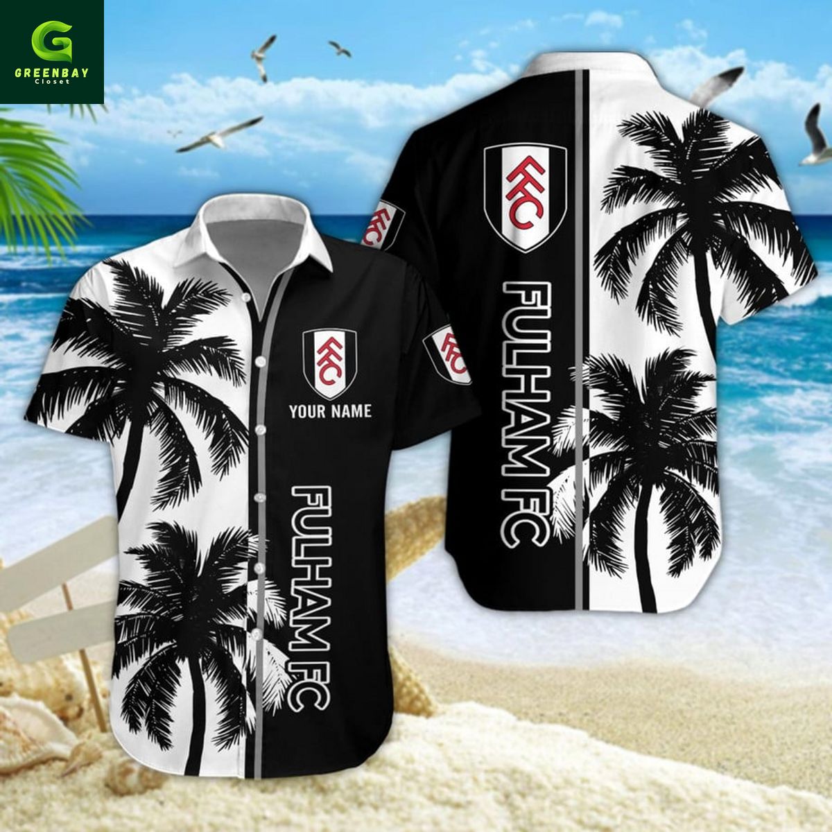 Fulham Personalized Summer Hawaiian Shirt Fulham Personalized Summer Hawaiian Shirt