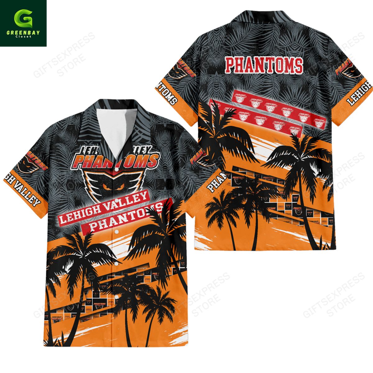 Lehigh Valley Phantoms AHL Hawaiian Shirt Lehigh Valley Phantoms AHL Hawaiian Shirt