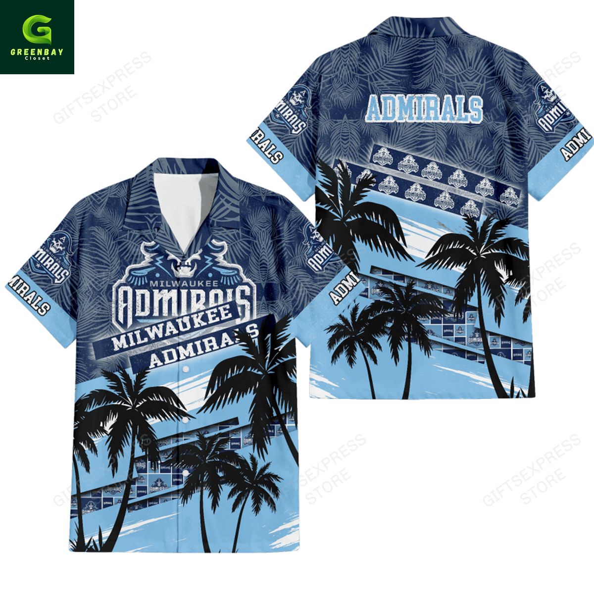 Milwaukee Admirals AHL Hawaiian Shirt Milwaukee Admirals AHL Hawaiian Shirt