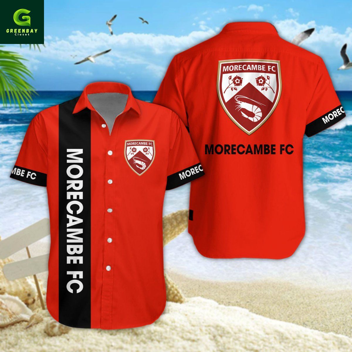 Morecambe F.C 2024 Hawaiian Shirt And Short Morecambe F.C 2024 Hawaiian Shirt And Short