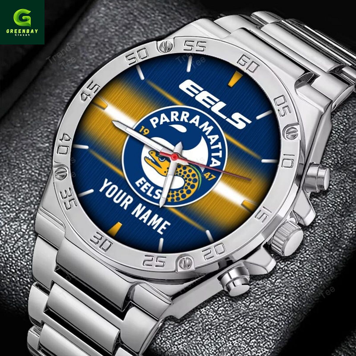 Parramatta Eels NRL Custom Name Steel Watch Parramatta Eels NRL Custom Name Steel Watch