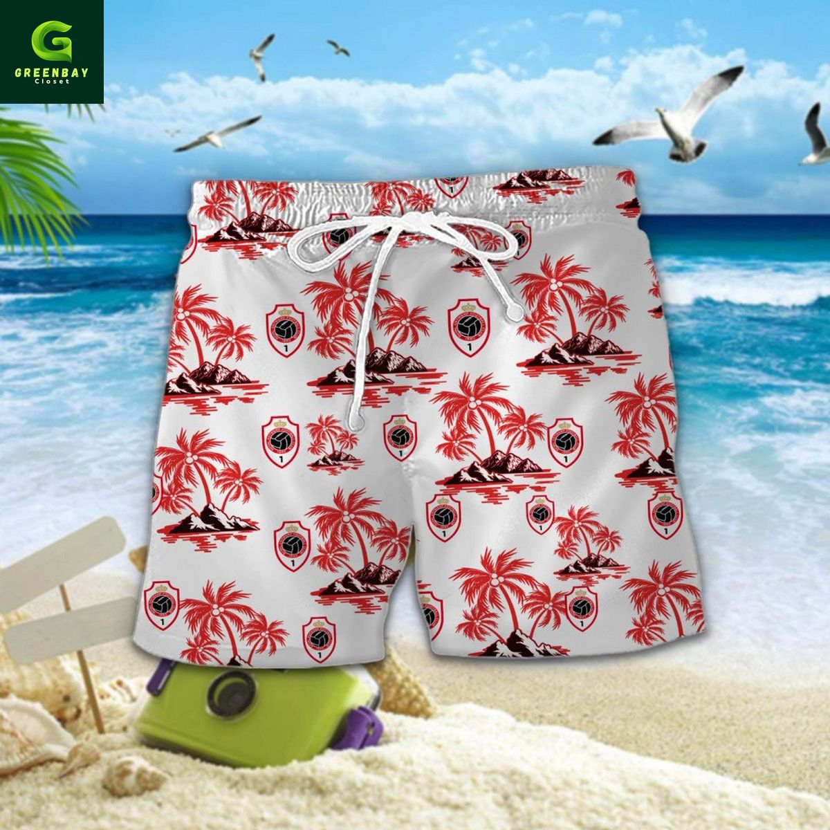 Royal Antwerp F.C Hawaiian Shirt And Short Royal Antwerp F.C Hawaiian Shirt And Short