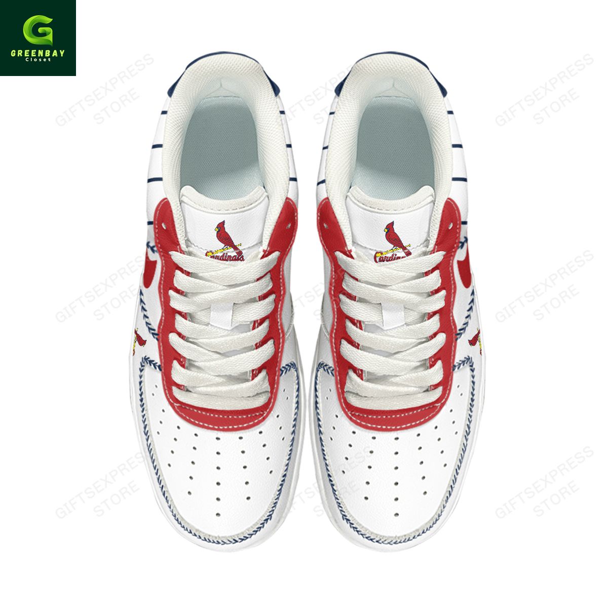 Free Shipping] St. Louis Cardinals MLB Personalized Air Force 1 Sneaker