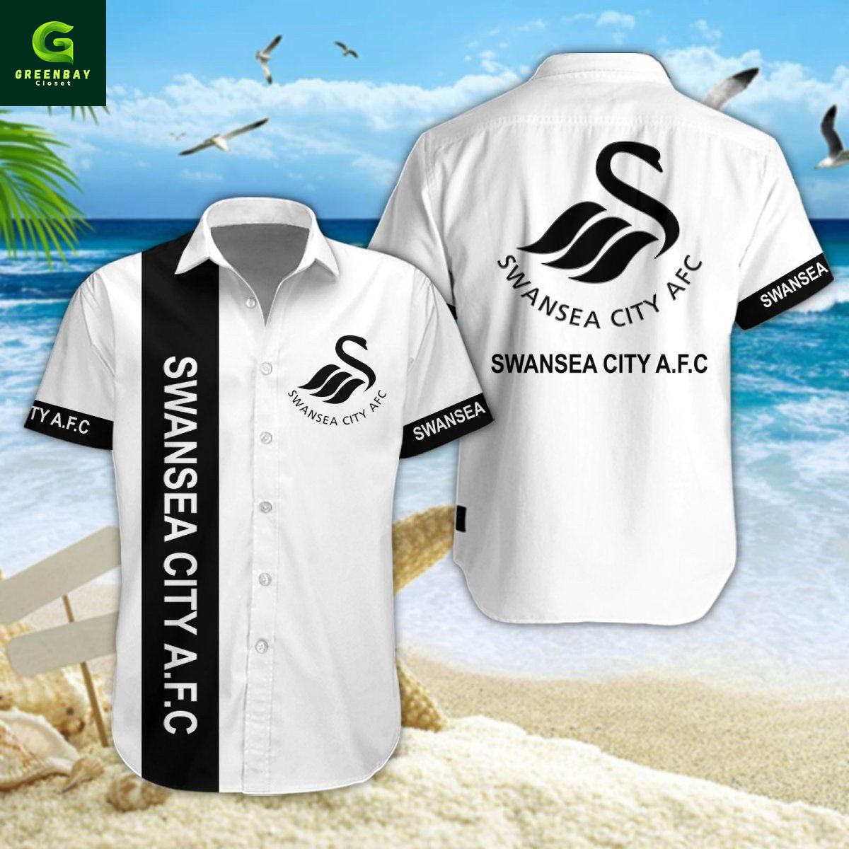 Swansea City A.F.C 2024 Hawaiian Shirt And Short Swansea City A.F.C 2024 Hawaiian Shirt And Short