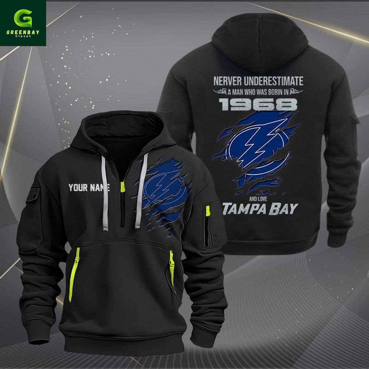 Tampa Bay Lightning NHL Never Underestimate Born 1968 Personalized Heavy Hoodie Tampa Bay Lightning NHL Never Underestimate Born 1968 Personalized Heavy Hoodie