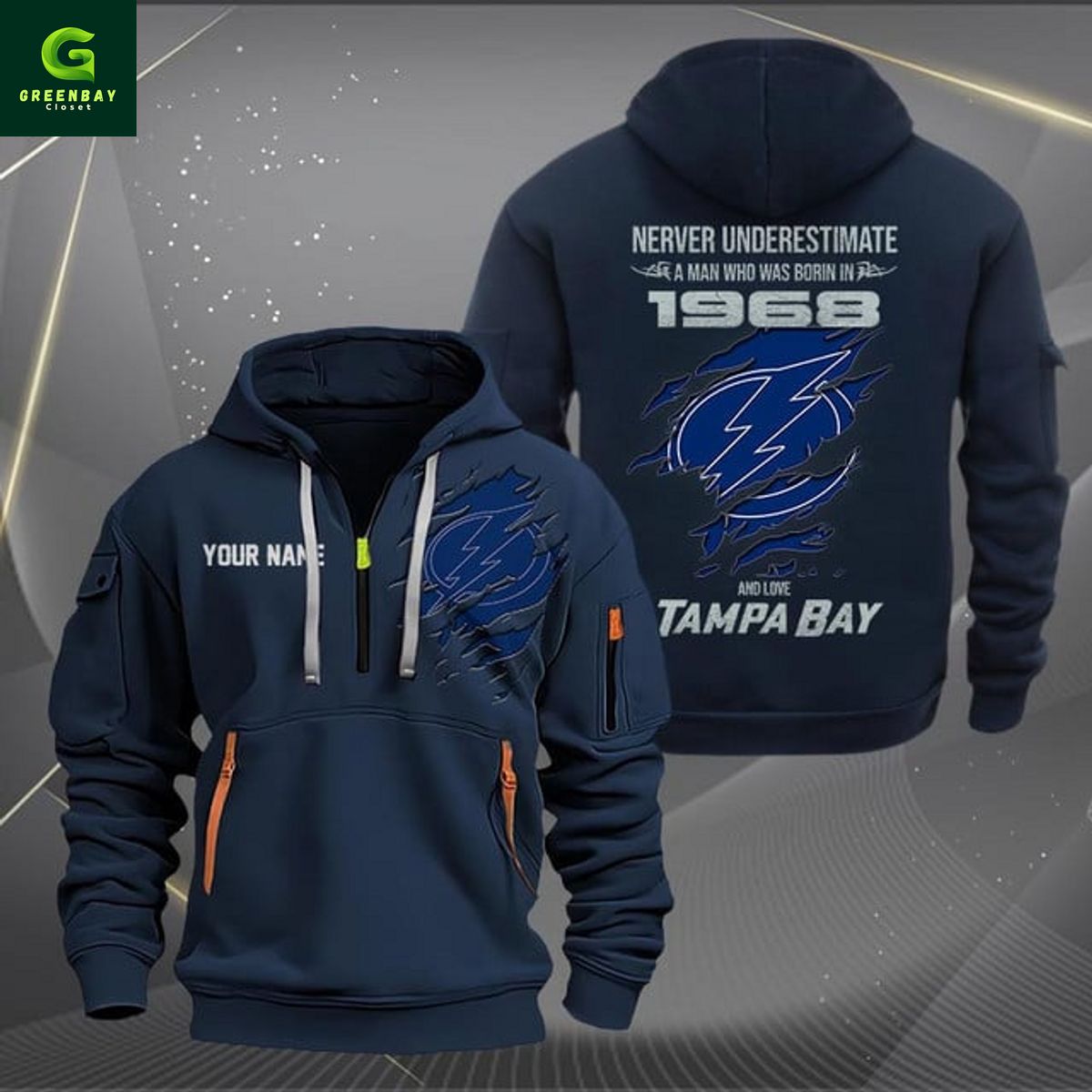 Tampa Bay Lightning NHL Never Underestimate Born 1968 Personalized Heavy Hoodie Tampa Bay Lightning NHL Never Underestimate Born 1968 Personalized Heavy Hoodie