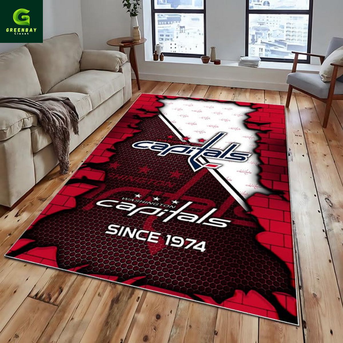 Washington Capitals NHL Rug Carpet Washington Capitals NHL Rug Carpet