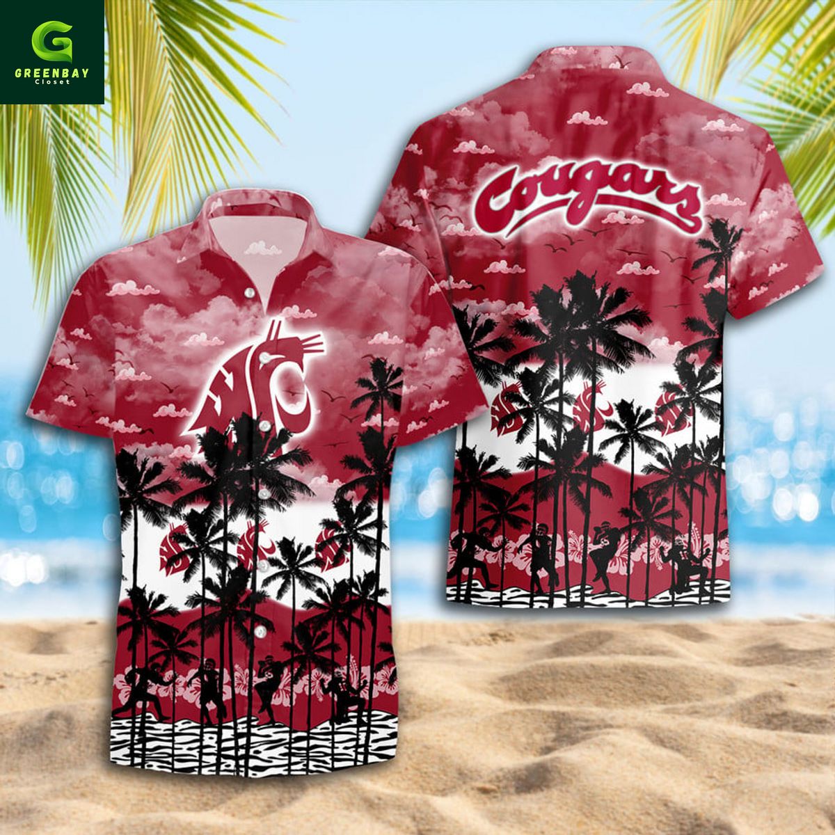 Free Shipping] Washington State Cougars NCAA Summer Hawaiian Shirt