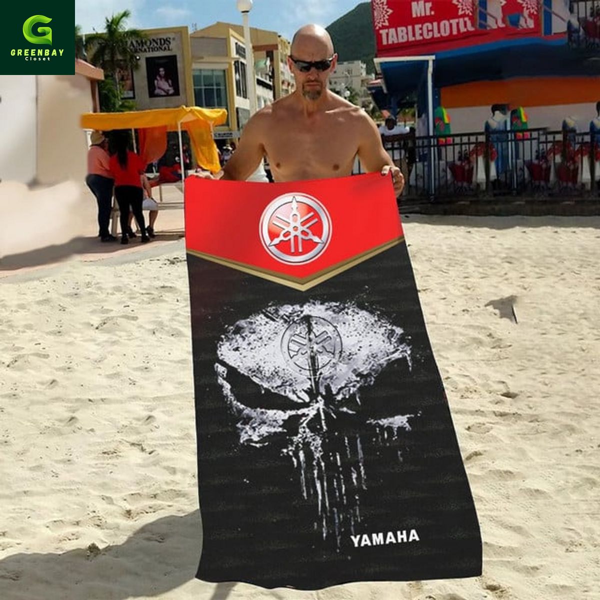 Yamaha Motors Punisher Beach Towel Yamaha Motors Punisher Beach Towel