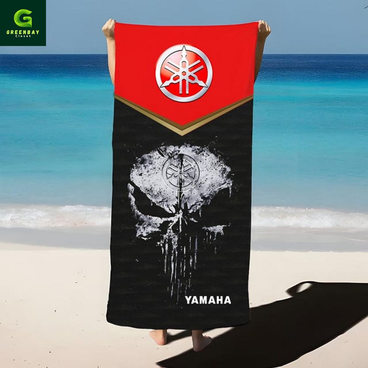 Yamaha Motors Punisher Beach Towel Yamaha Motors Punisher Beach Towel