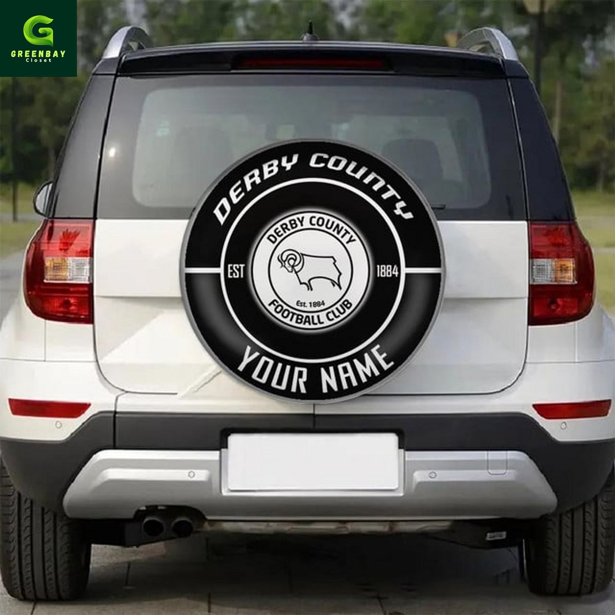 Derby County Custom Name Spare Tire Cover