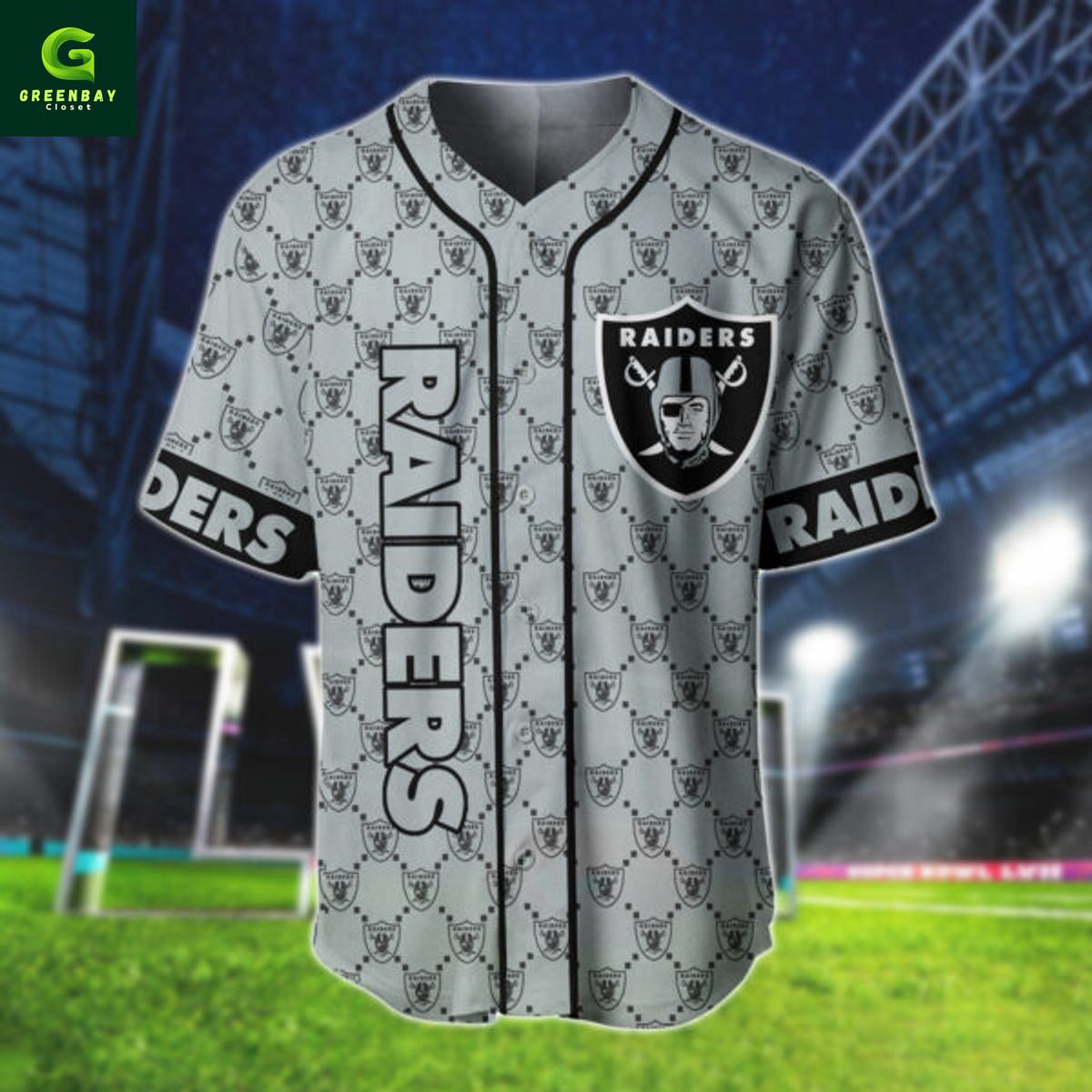 Las Vegas Raiders NFL Hologram Personalized Baseball Jersey Las Vegas Raiders NFL Hologram Personalized Baseball Jersey