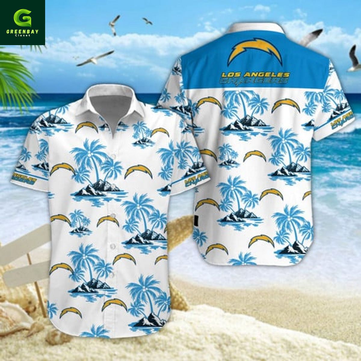 Los Angeles Chargers NFL Tropical Hawaiian Shirt And Short Los Angeles Chargers NFL Tropical Hawaiian Shirt And Short