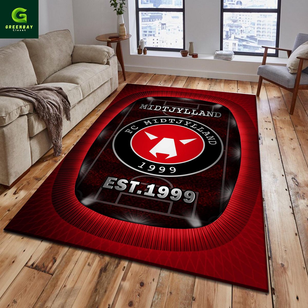 Midtjylland EST 1999 Rug Carpet Midtjylland EST 1999 Rug Carpet