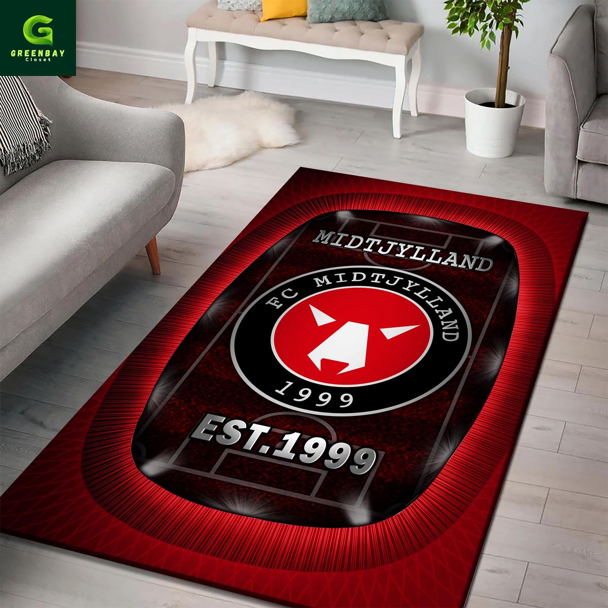 Midtjylland EST 1999 Rug Carpet Midtjylland EST 1999 Rug Carpet