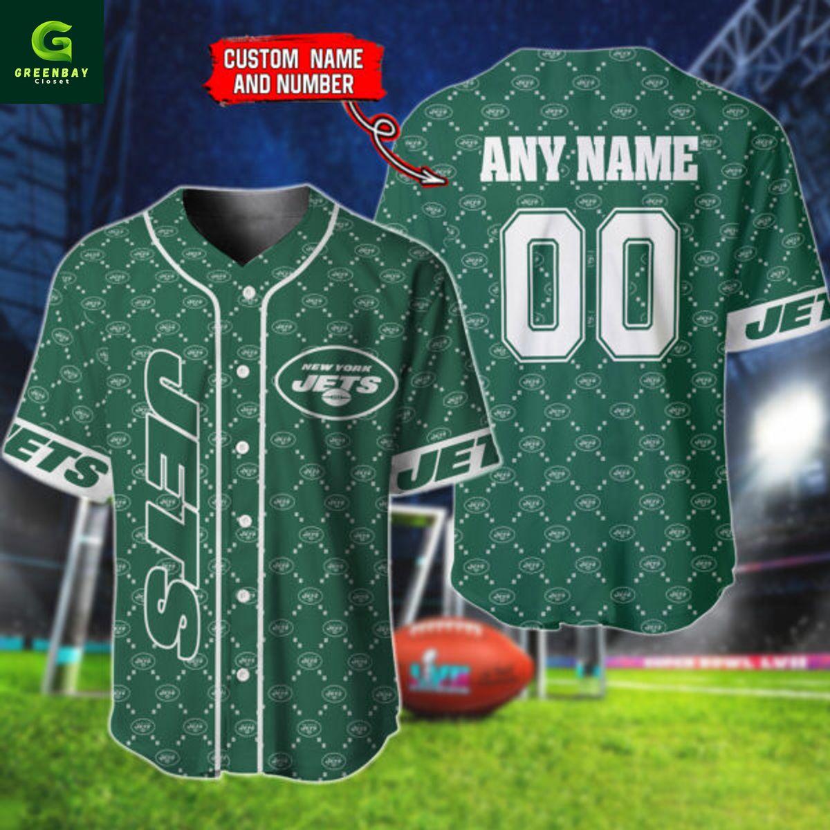 New York Jets NFL Hologram Personalized Baseball Jersey New York Jets NFL Hologram Personalized Baseball Jersey