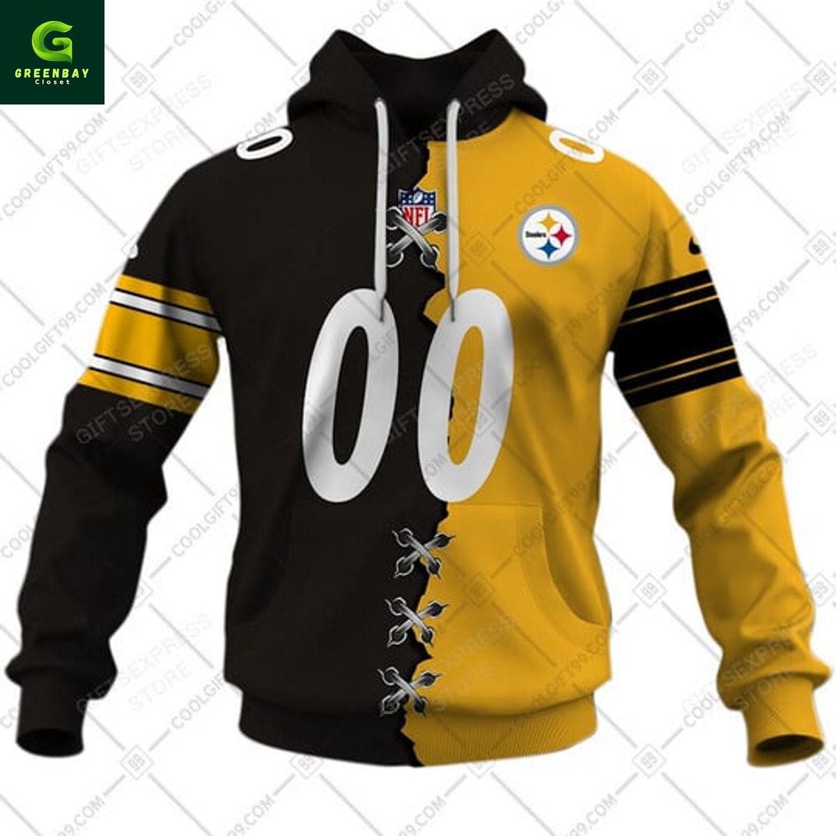 NFL Pittsburgh Steelers Mix Jersey Personalized Hoodie NFL Pittsburgh Steelers Mix Jersey Personalized Hoodie
