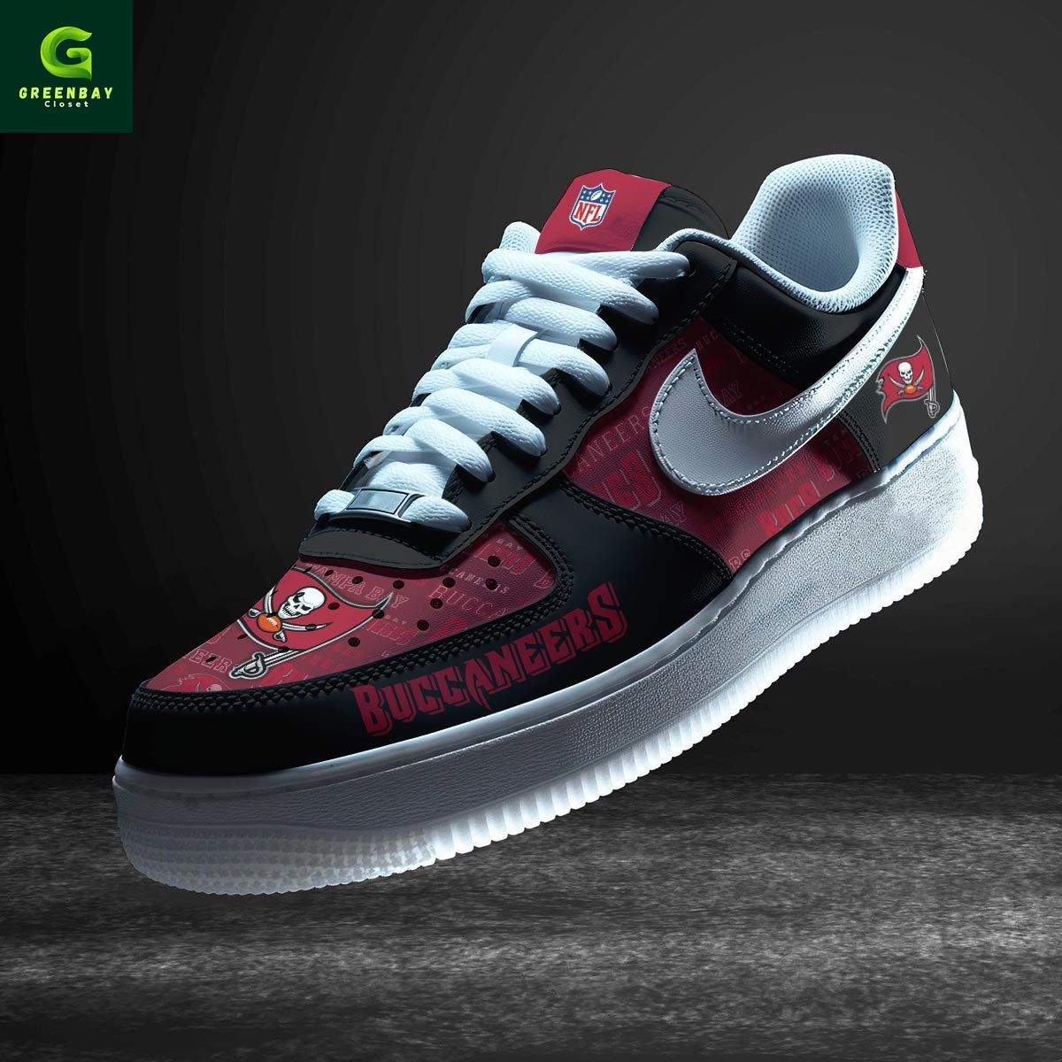 Free Shipping NFL Tampa Bay Buccaneers Air Force 1 Sneaker