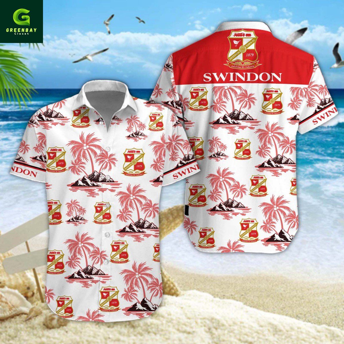 Swindon Town Summer Hawaiian Shirt And Short Swindon Town Summer Hawaiian Shirt And Short
