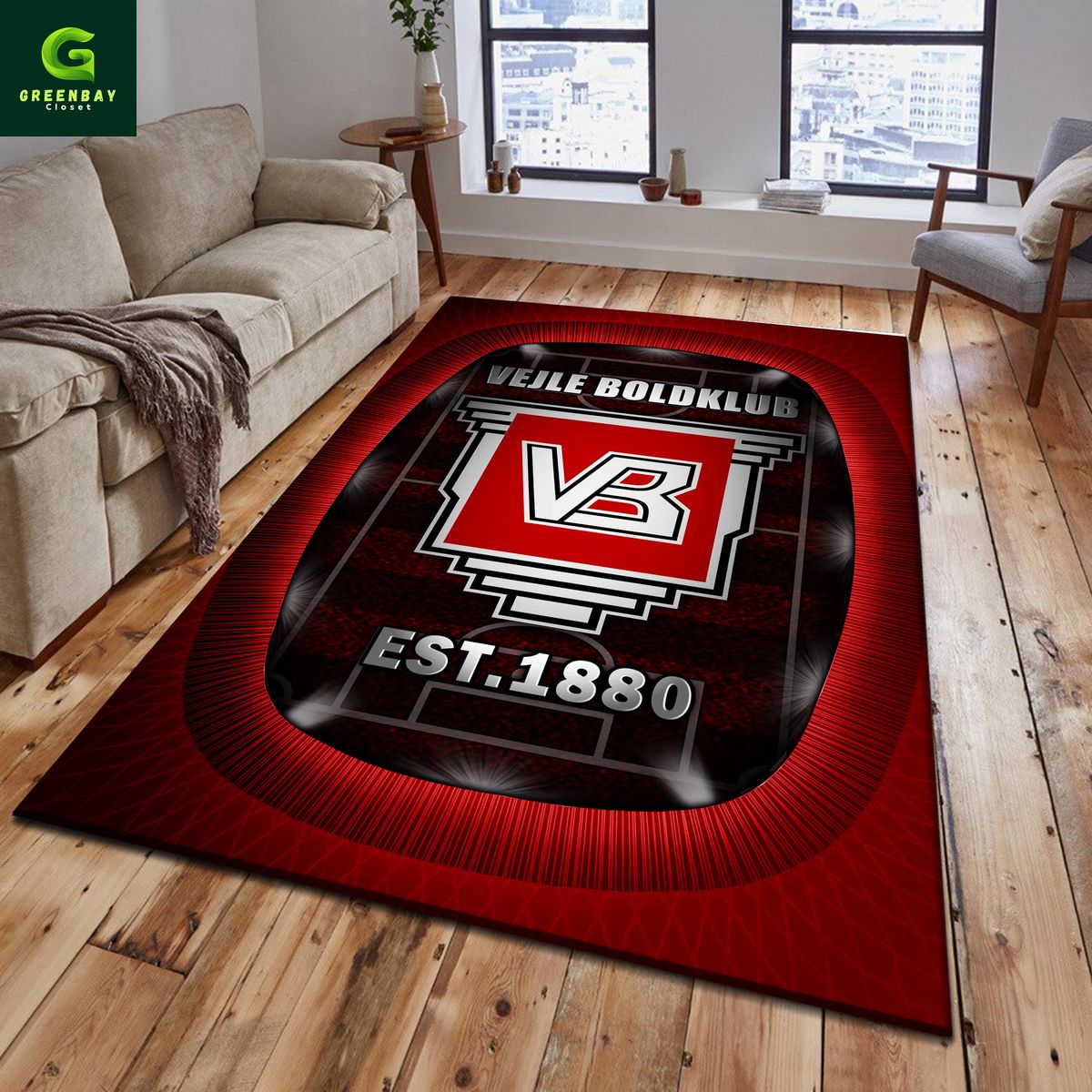 Vejle BK EST 1980 Rug Carpet Vejle BK EST 1980 Rug Carpet