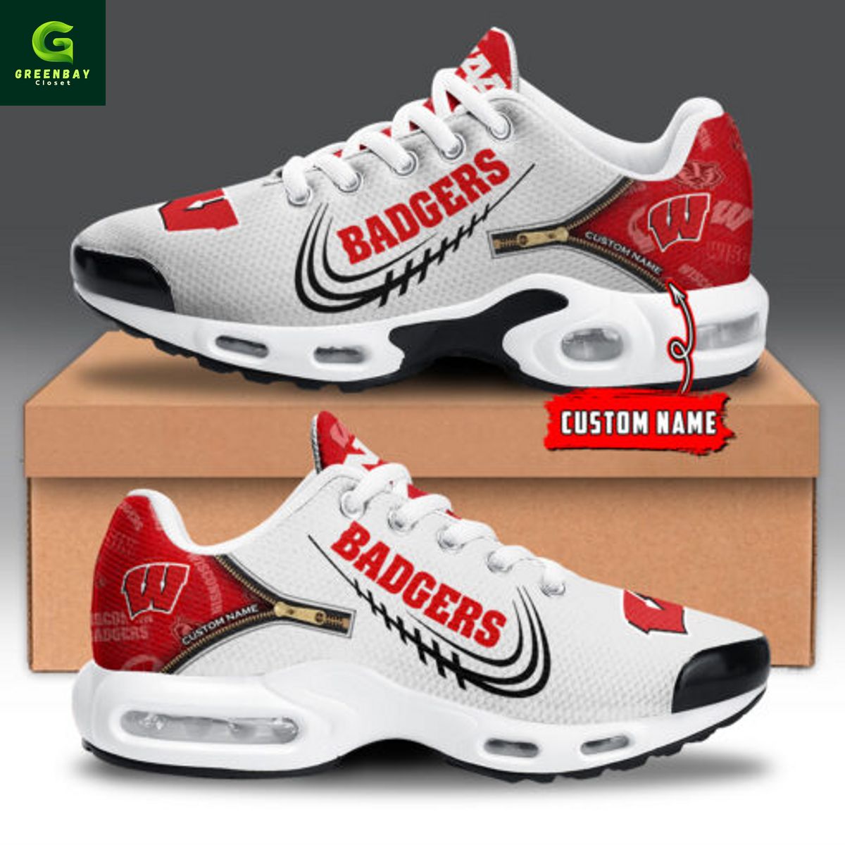 Wisconsin Badgers Personalized Air Max Plus Shoes Wisconsin Badgers Personalized Air Max Plus Shoes