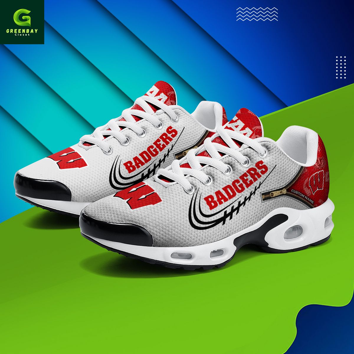 Wisconsin Badgers Personalized Air Max Plus Shoes Wisconsin Badgers Personalized Air Max Plus Shoes