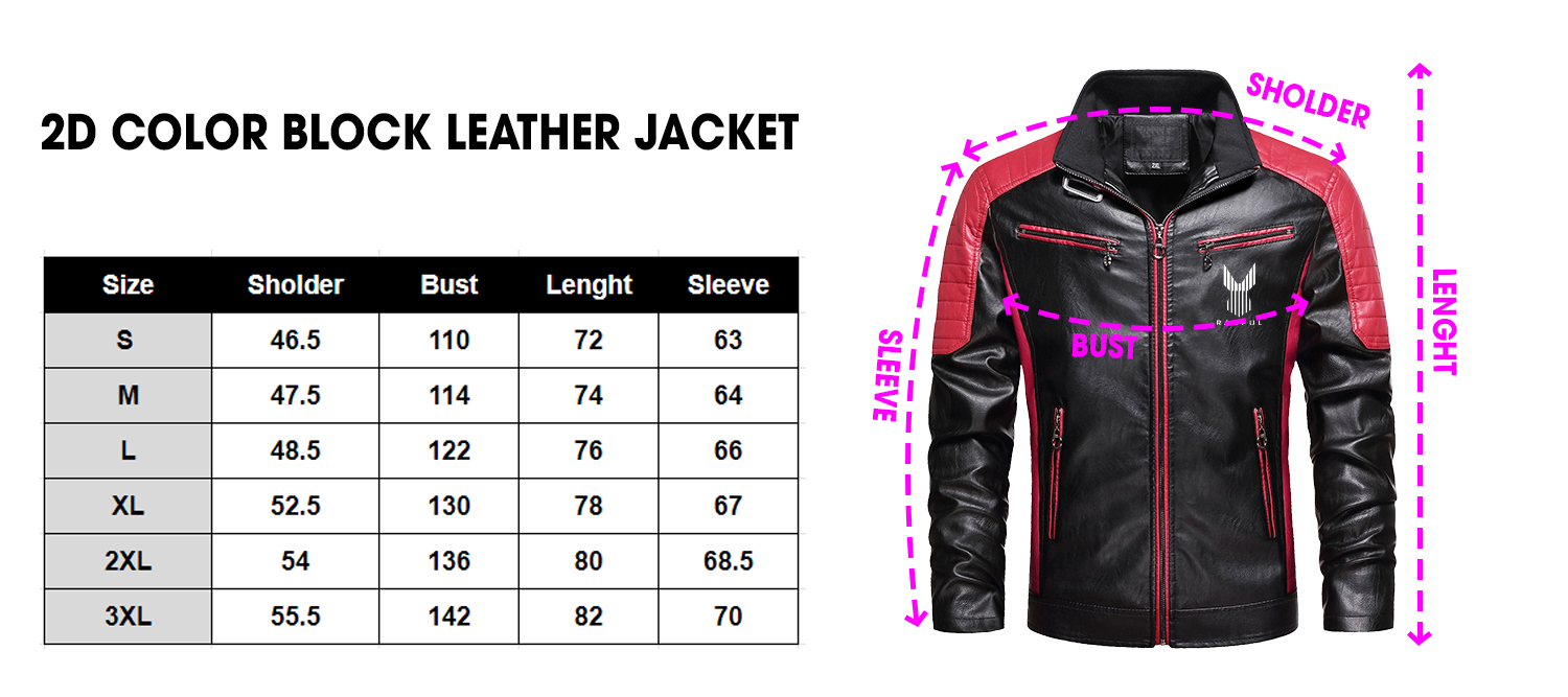 2D Color Block Leather Jacket