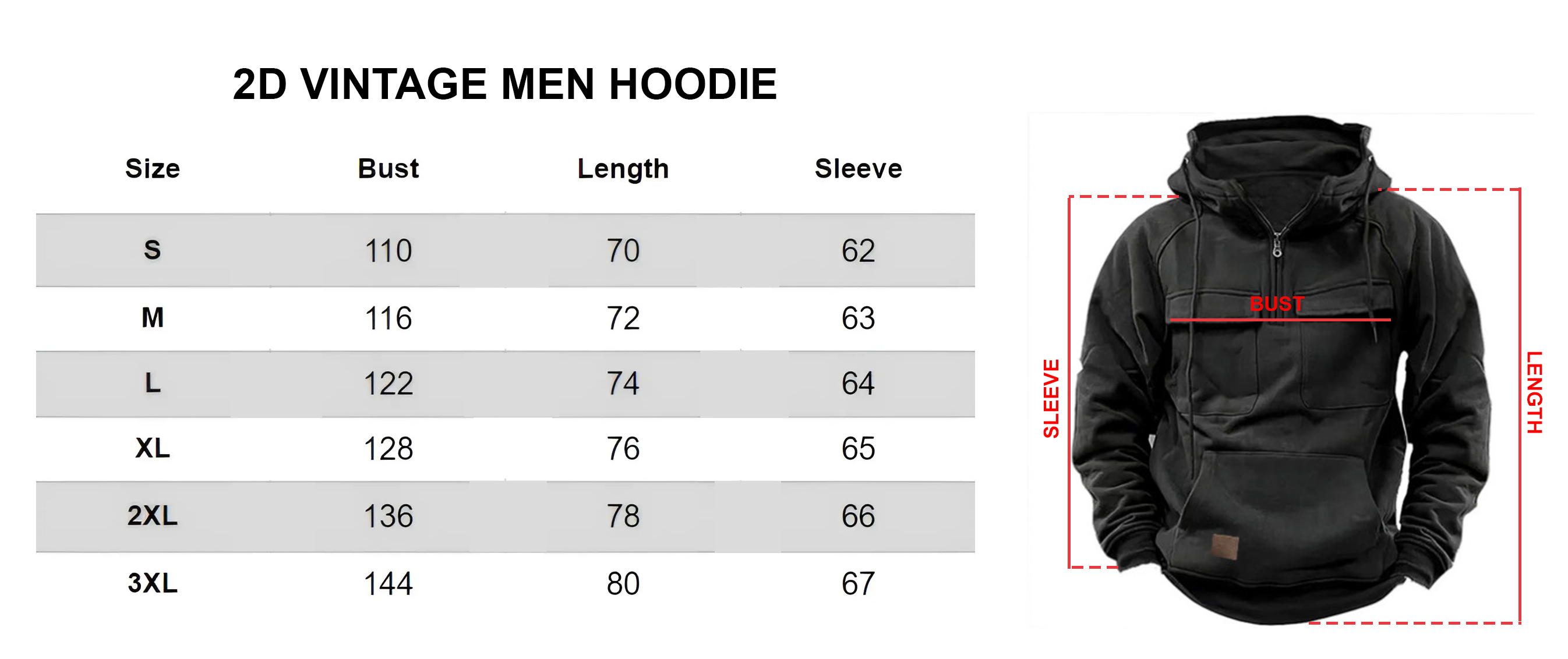 2D Vintage Men Hoodie