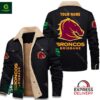 Brisbane Broncos NRL Personalized Fleece Leather Jacket