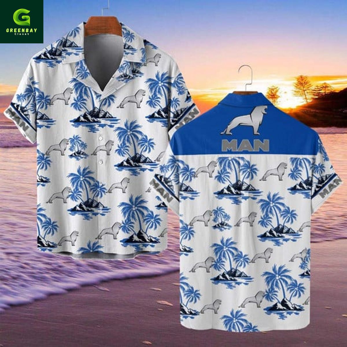 MAN Truck Tropical Hawaiian Shirt And Short MAN Truck Tropical Hawaiian Shirt And Short