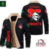 Newcastle Knights Personalized Fleece Leather Jacket