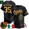 Orioles Mexico Guadalupe Adley Rutschman Vapor Premier Black Jersey
