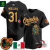 Orioles Mexico Guadalupe Cedric Mullins Vapor Premier Black Jersey