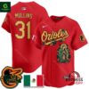 Orioles Mexico Guadalupe Cedric Mullins Vapor Premier Red Jersey