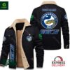 Parramatta Eels NRL Personalized Fleece Leather Jacket