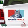 Harris Walz 2024 Obviously Democrat Cat Waterproof Car Decal