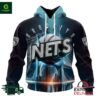 NBA Brooklyn Nets Special Realistic Team Logo Design Hoodie