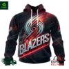 NBA Portland Trail Blazers Special Realistic Team Logo Design Hoodie