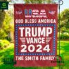 USA God Bless America Trump Vance 2024 Personalized Flag