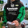 Vintage Kawasaki Racing Team Ninja Graphic Print Hoodie