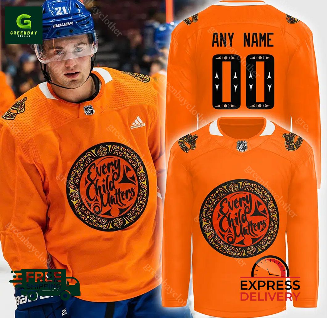 2024 Vancouver Canucks Orange Shirt Day Every Child Matters Personalized Hockey Jersey